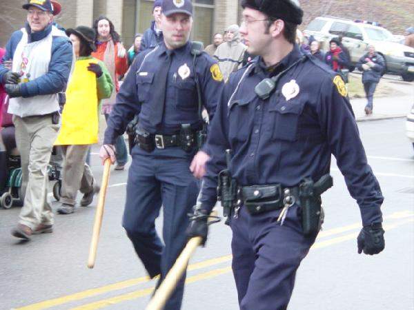 police officers marc...