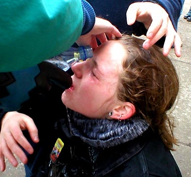 pepperspray in the e...