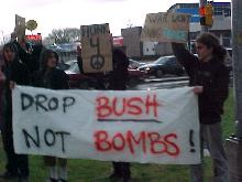 Report from anti war protest in Oklahoma city