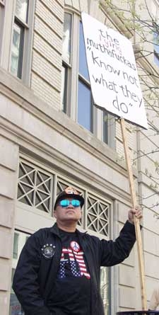 Man with Sign...