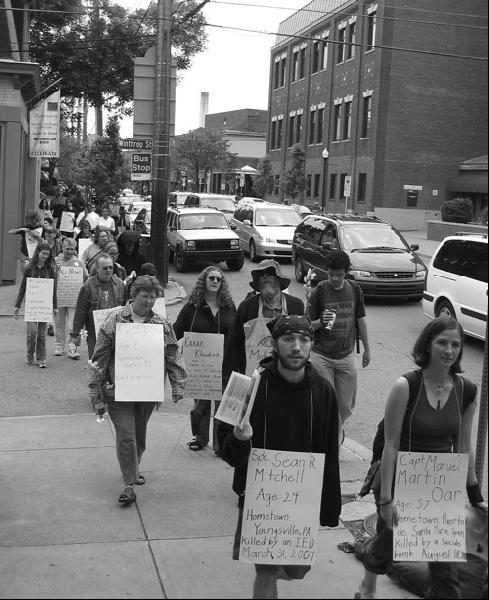 Marching up Craig St...