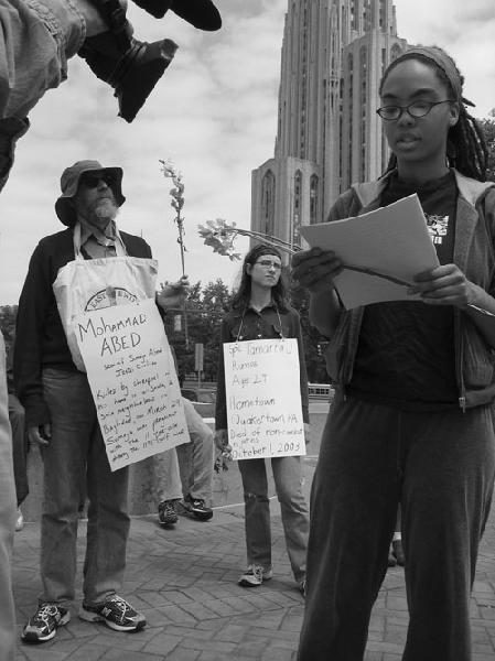 In front of Soldiers...