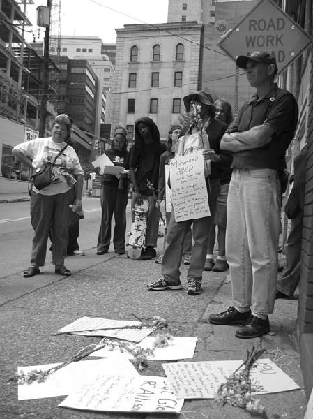 In front of the mili...