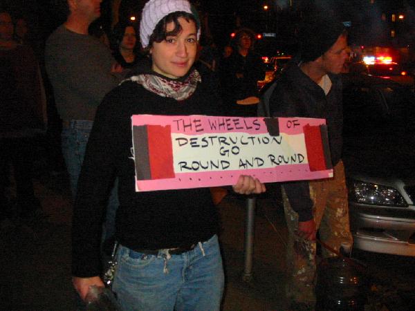 girl with sign...