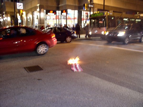 Flag burning...