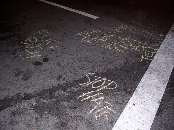 The chalk message...