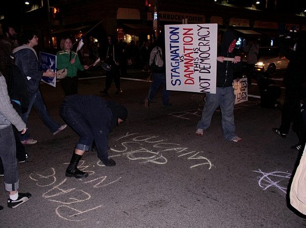 Chalking the street...