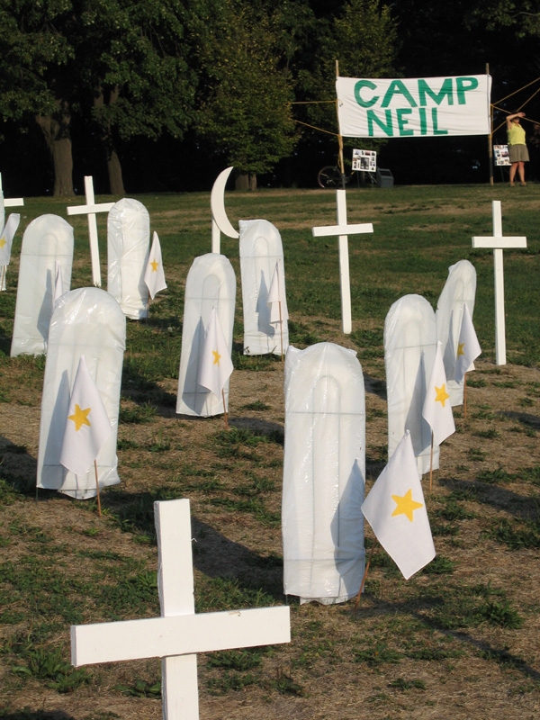 A mock cemetary was ...