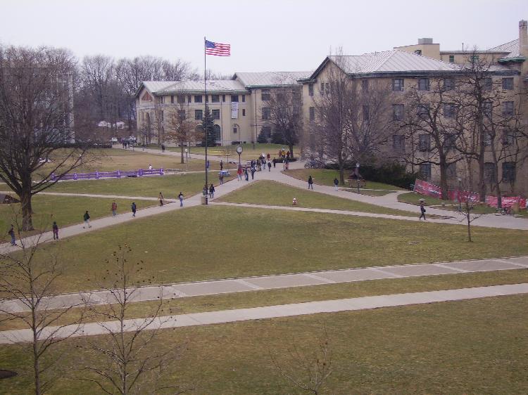 wide shot of campus...