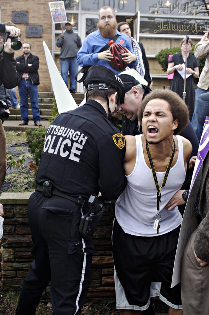 Being arrested...