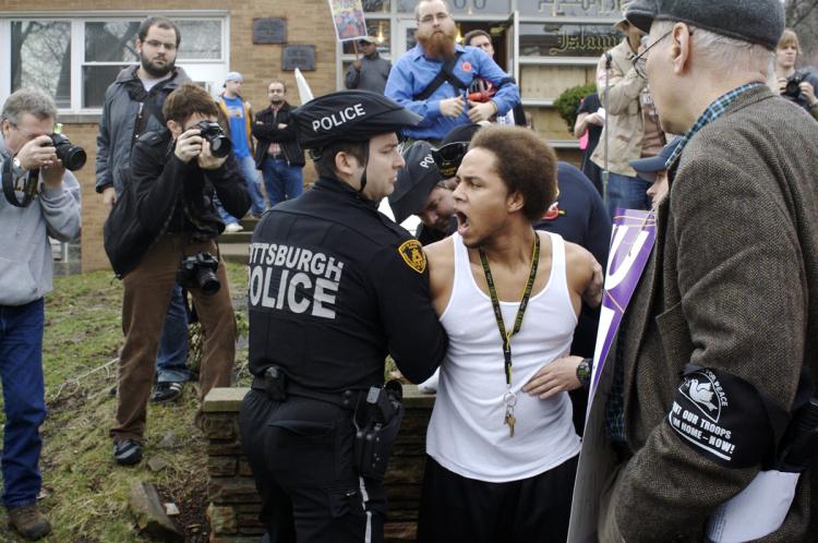 Being arrested...