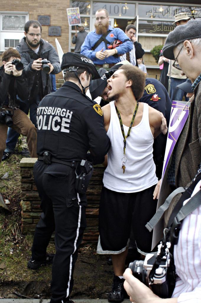 Being arrested...
