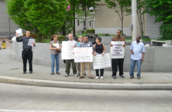 Group protests the r...