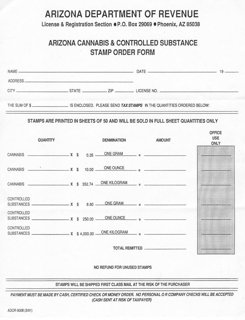 Marijuana tax stamps...