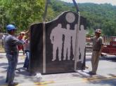 Assemblage of Memorial to the 29 miners that died at Big Branch Mine, Whiteville, Wv. begi